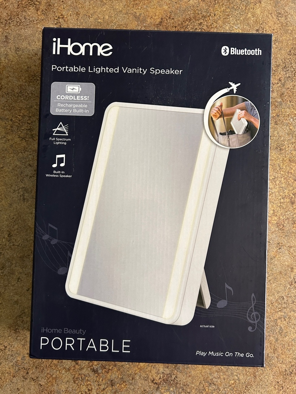 iHome Portable Lighted Vanity Speaker - White and Black